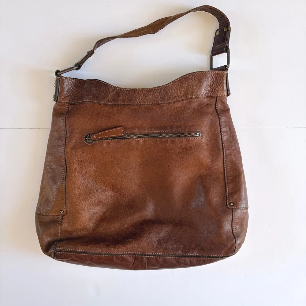 Vintage Banana Republic Ashbury Leather Hobo Boho Saddlebag Bag Y2K